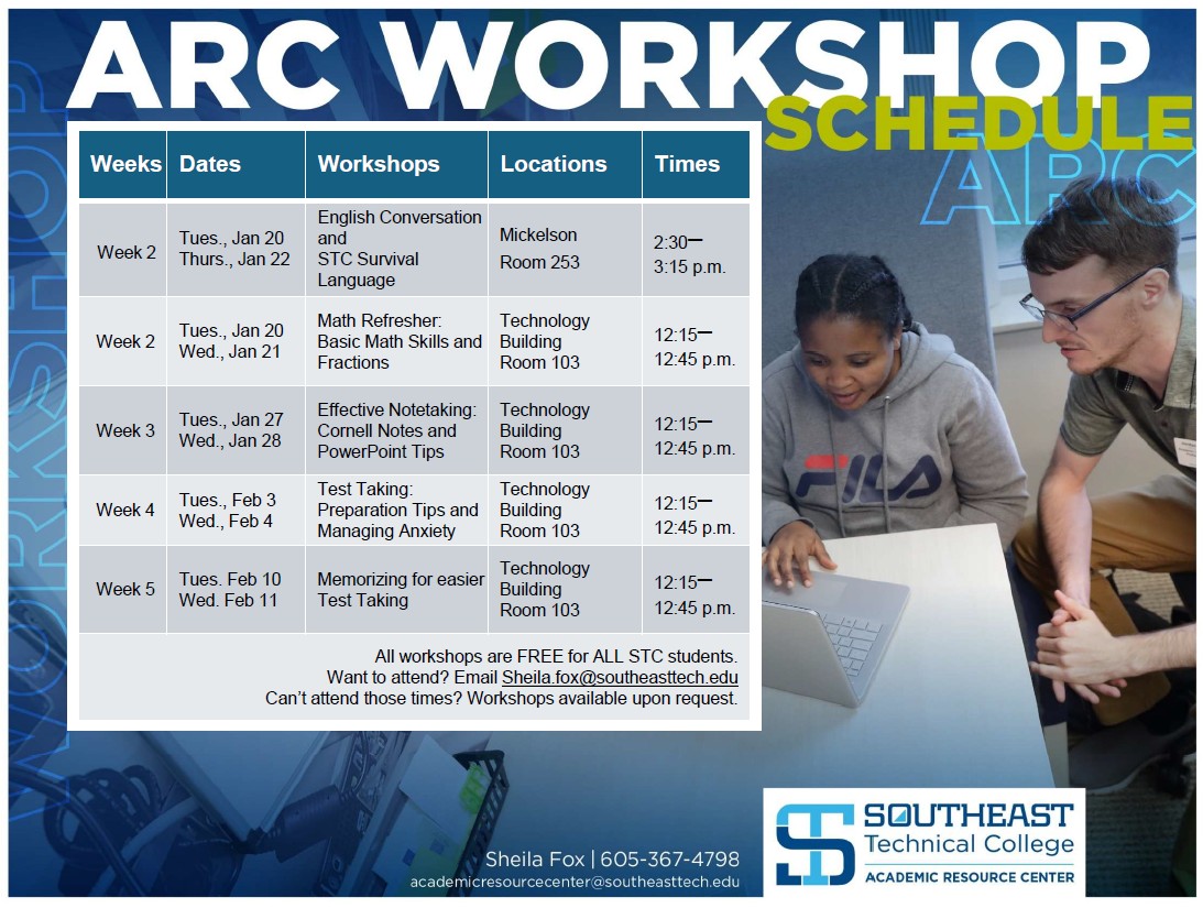 Spring 2026 Workshops Schedule